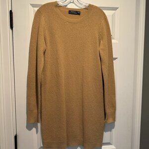 Brown Polo by Ralph Lauren wool & cashmere sweater dress w/ suede elbow patches